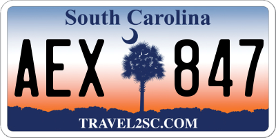 SC license plate AEX847