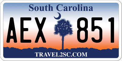 SC license plate AEX851