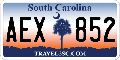 SC license plate AEX852