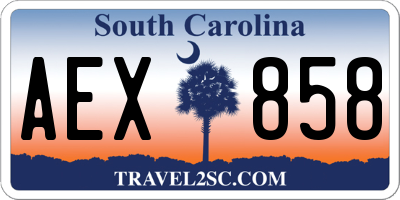 SC license plate AEX858
