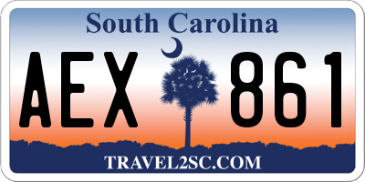 SC license plate AEX861