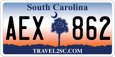 SC license plate AEX862