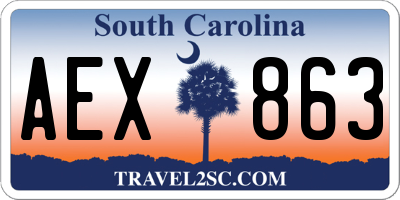 SC license plate AEX863