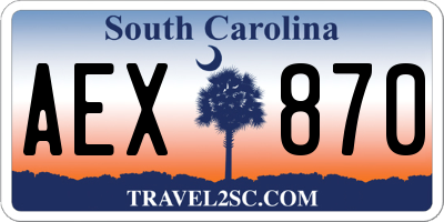 SC license plate AEX870