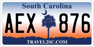 SC license plate AEX876