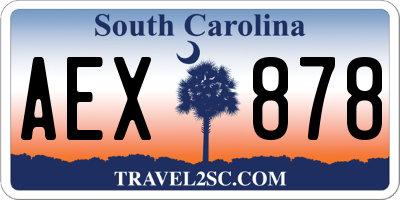 SC license plate AEX878