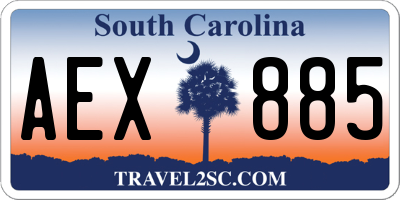 SC license plate AEX885