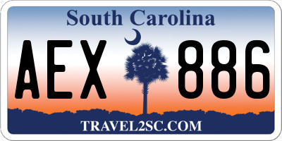 SC license plate AEX886