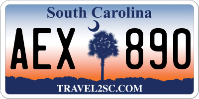 SC license plate AEX890