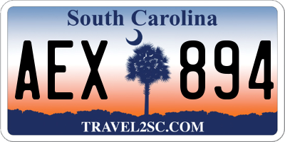 SC license plate AEX894