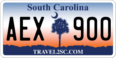 SC license plate AEX900