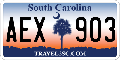 SC license plate AEX903