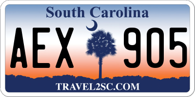 SC license plate AEX905