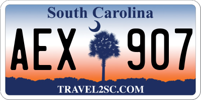 SC license plate AEX907