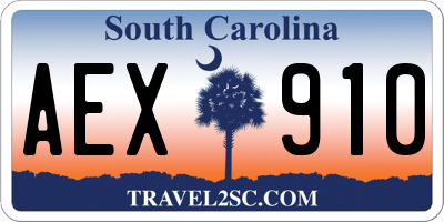 SC license plate AEX910