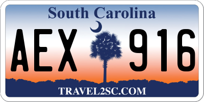 SC license plate AEX916