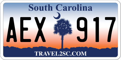 SC license plate AEX917