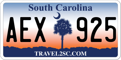 SC license plate AEX925