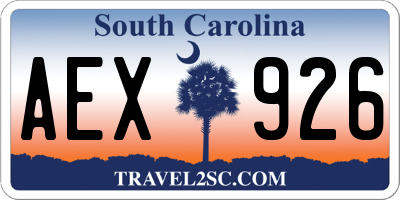SC license plate AEX926