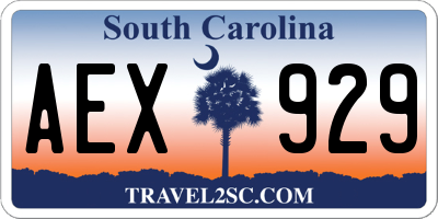 SC license plate AEX929