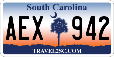 SC license plate AEX942