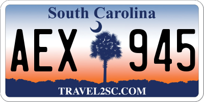 SC license plate AEX945