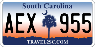 SC license plate AEX955