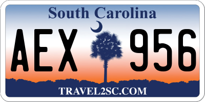 SC license plate AEX956