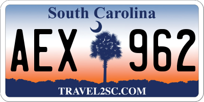 SC license plate AEX962