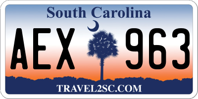 SC license plate AEX963