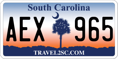 SC license plate AEX965