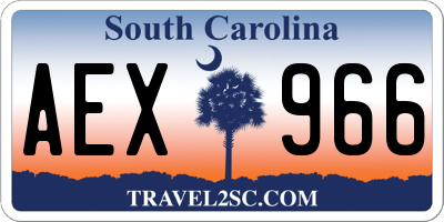 SC license plate AEX966