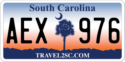 SC license plate AEX976