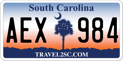SC license plate AEX984