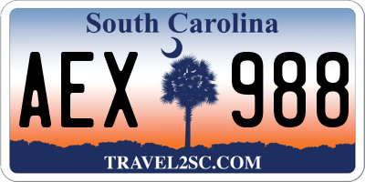 SC license plate AEX988