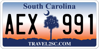 SC license plate AEX991