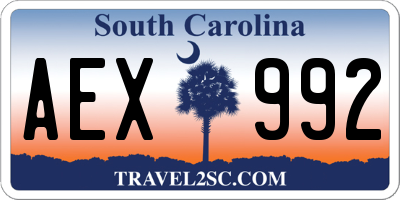SC license plate AEX992
