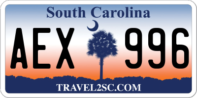 SC license plate AEX996