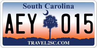 SC license plate AEY015
