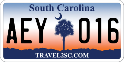 SC license plate AEY016