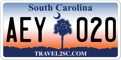 SC license plate AEY020