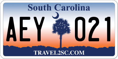 SC license plate AEY021