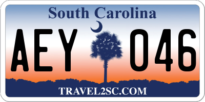 SC license plate AEY046