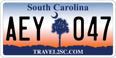 SC license plate AEY047