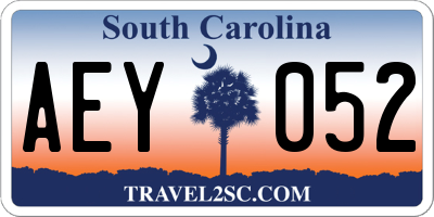 SC license plate AEY052
