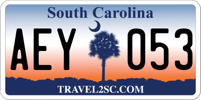SC license plate AEY053