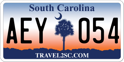 SC license plate AEY054