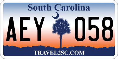 SC license plate AEY058