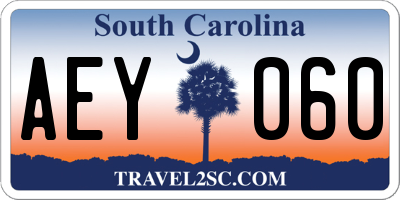 SC license plate AEY060