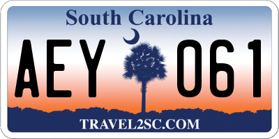SC license plate AEY061